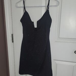 Windsor Black Glitter Mini Dress NWT